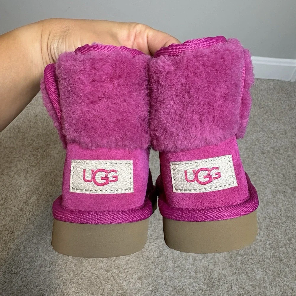 New UGG Classic Jona Luxury Boot Dark Peony Pink Toddler Sz 6 Baby Girl